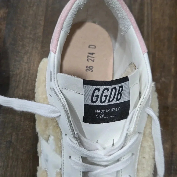Golden Goose Leather & Shearling Trim Sneakers - Picture 17 of 17